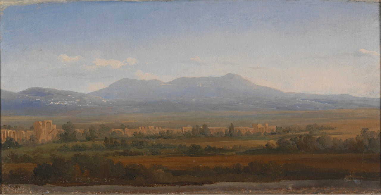 View from the Albano Mountains, vintage artwork by Gustaf Wilhelm Palm, A3 (16x12") Poster Print