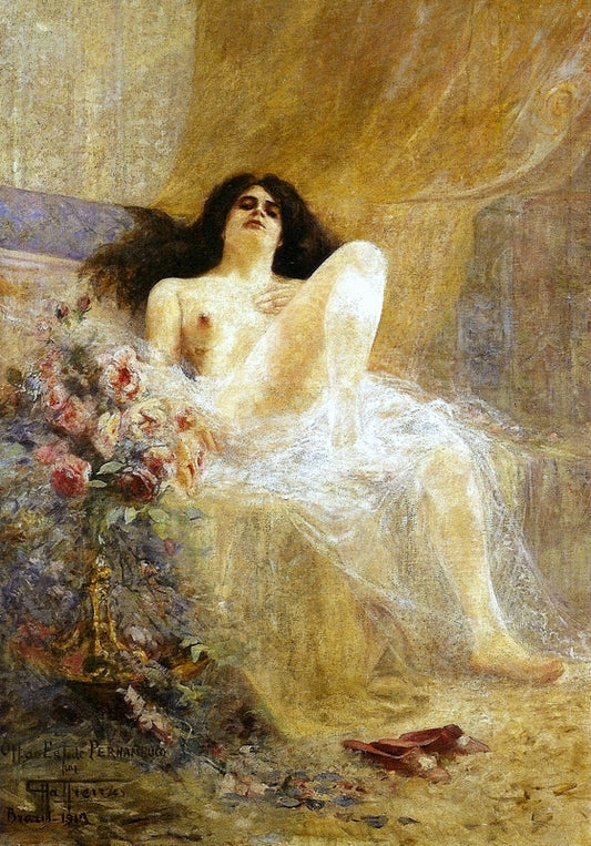 Brazilian Flower (study), vintage artwork by Antonio Parreiras, 12x8" (A4) Poster