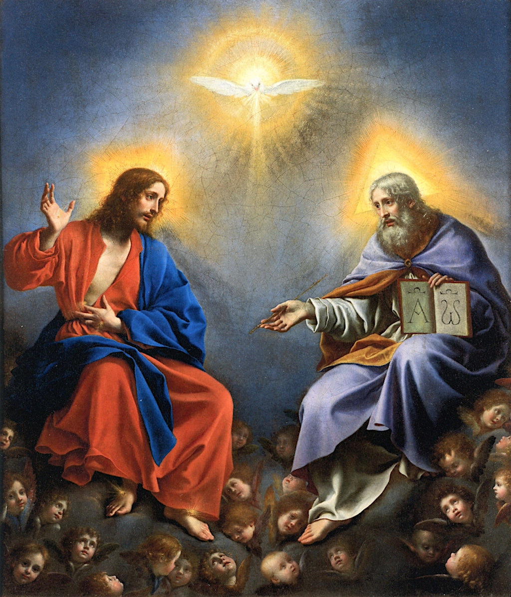 The Trinity in Glory, vintage artwork by Carlo Dolci, 12x8" (A4) Poster