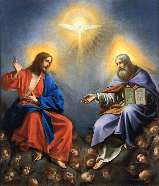 The Trinity in Glory, vintage artwork by Carlo Dolci, 12x8" (A4) Poster