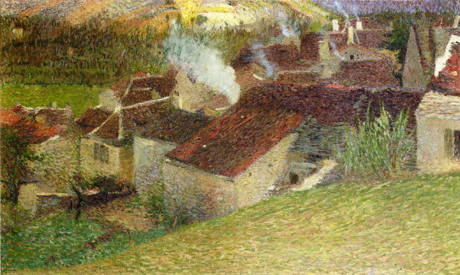 The Center of La Bastide du Vert, vintage artwork by Henri Martin, 12x8" (A4) Poster