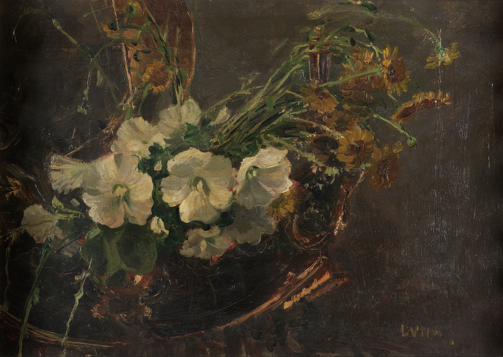 Gumamela Flowers, vintage artwork by Juan Luna y Novicio, 12x8" (A4) Poster