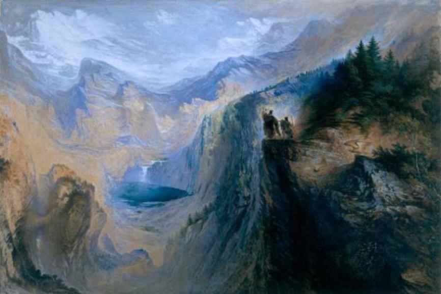 Manfred On The Jungfrau, vintage artwork by John Martin, 12x8" (A4) Poster