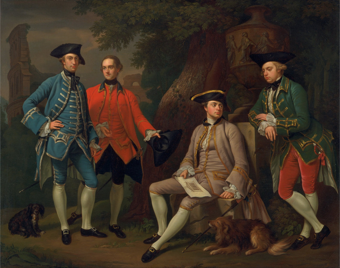 James Grant of Grant, John Mytton, the Hon. Thomas Robinson, and Thomas Wynne, vintage artwork by Sir Nathaniel Dance-Holland, 12x8" (A4) Poster