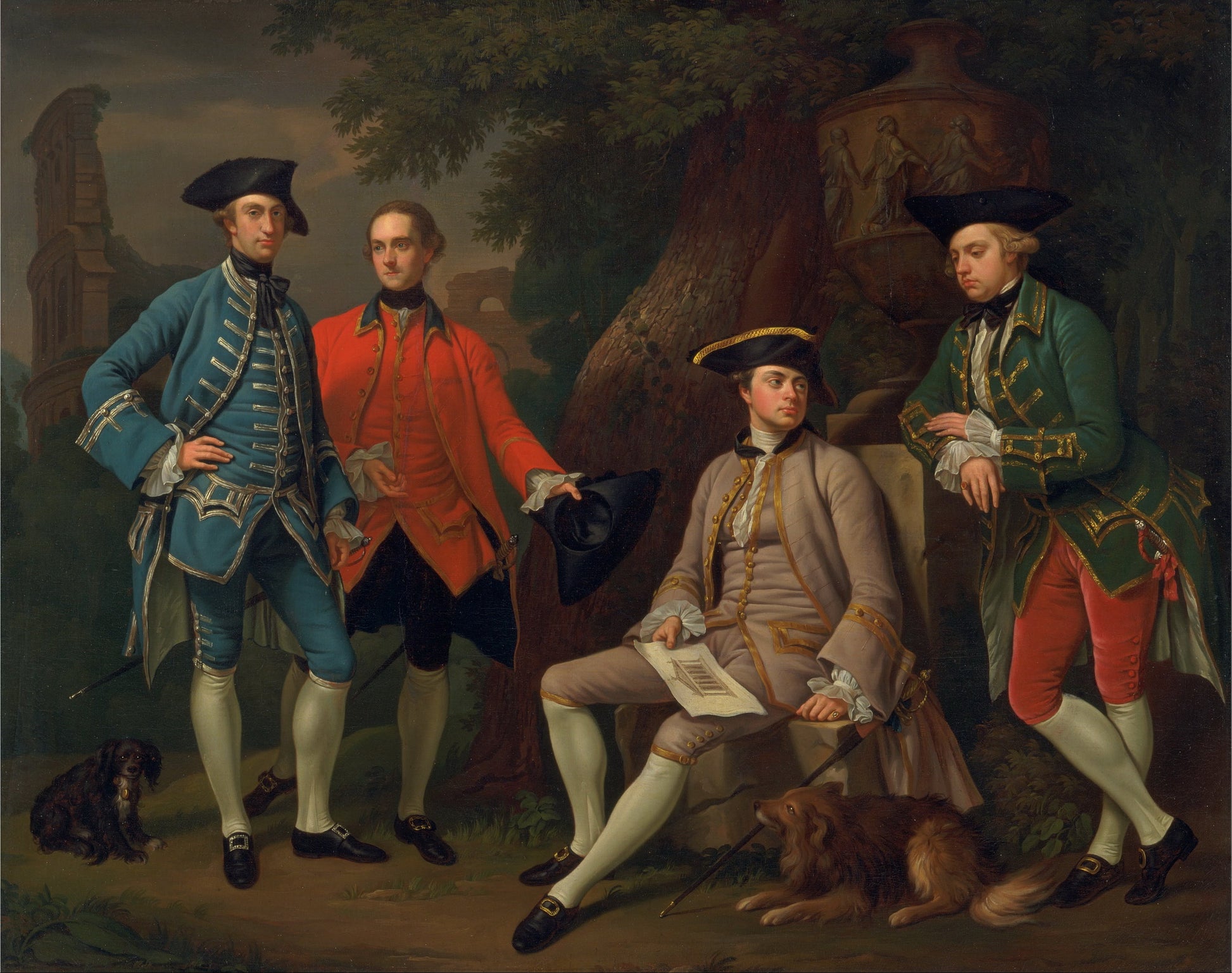 James Grant of Grant, John Mytton, the Hon. Thomas Robinson, and Thomas Wynne, vintage artwork by Sir Nathaniel Dance-Holland, 12x8" (A4) Poster