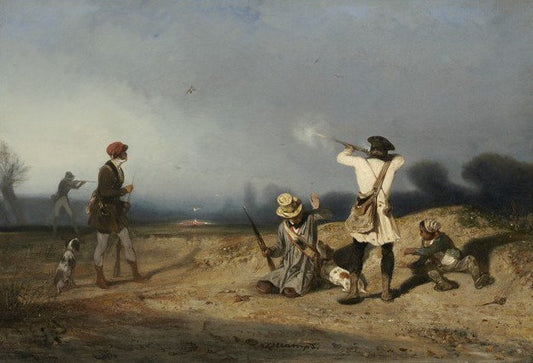 Bird Hunting, vintage artwork by Alexandre-Gabriel Decamps, A3 (16x12") Poster Print