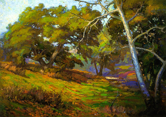 In the Shade of the Arroyo, vintage artwork by Franz Bischoff, 12x8" (A4) Poster