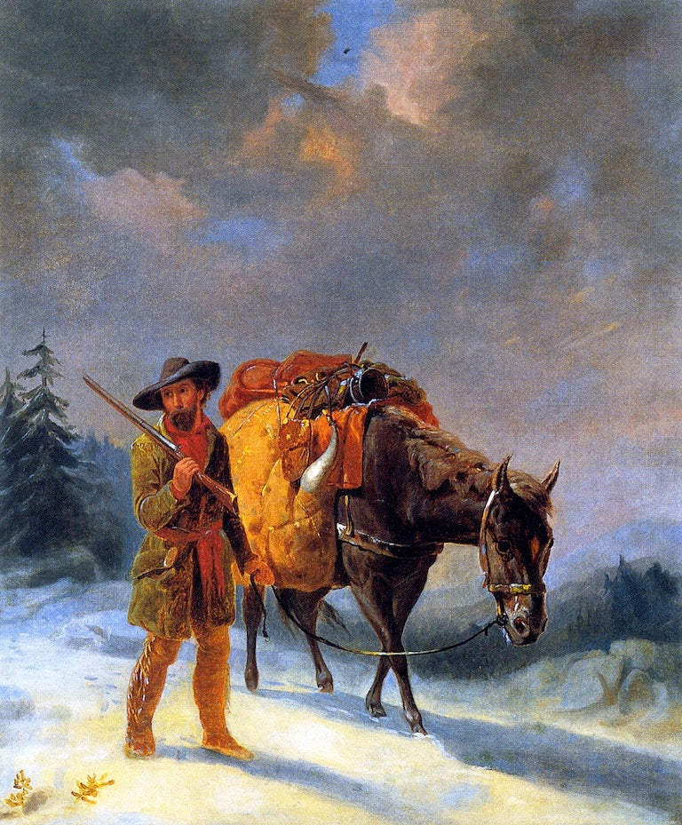 Trapper Crossing the Mountains, vintage artwork by William Tylee Ranney, A3 (16x12") Poster Print