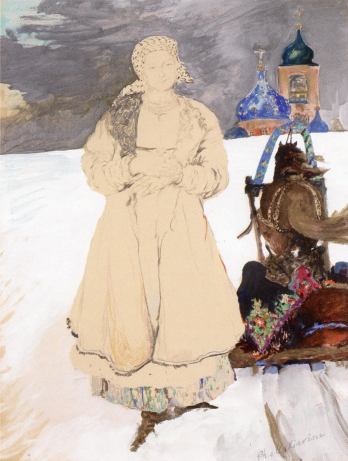 Russian Peasant Woman by Filipp Andreevich Maliavin,A3(16x12")Poster