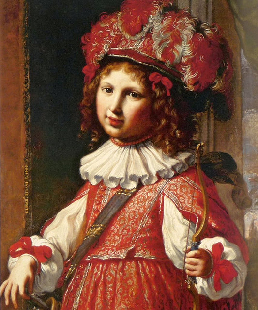 Portrait of Vincenzo Ferdinando Ranuzzi as Amor, vintage artwork by Elisabetta Sirani, 12x8" (A4) Poster