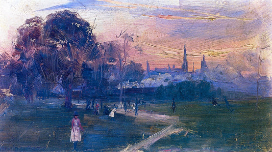 Evening Game, vintage artwork by Sir Arthur Streeton, 12x8" (A4) Poster