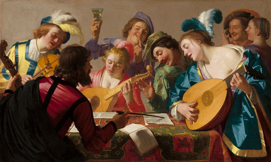 The concert, vintage artwork by Gerard van Honthorst, 12x8" (A4) Poster