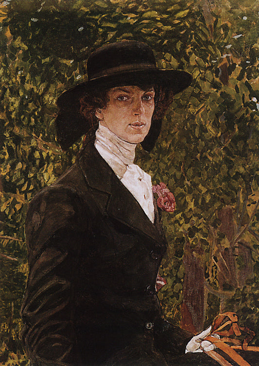 Portrait of Efimia Nosova, vintage artwork by Alexander Golovin, 12x8" (A4) Poster