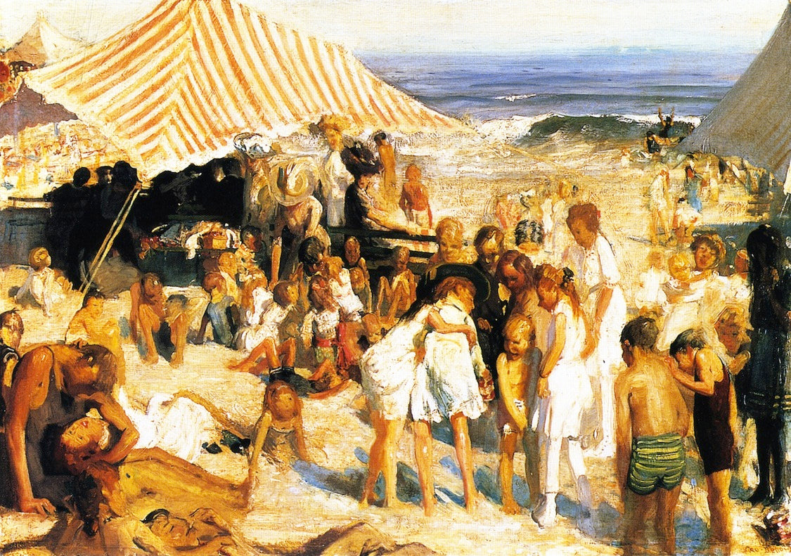Beach at Coney Island by George Wesley Bellows,16x12(A3) Poster