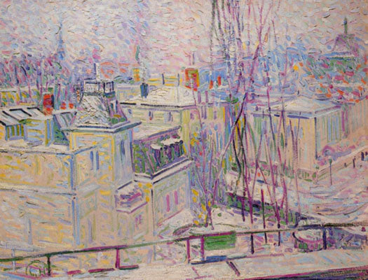 Berlin in Winter, vintage artwork by Curt Herrmann, 12x8" (A4) Poster