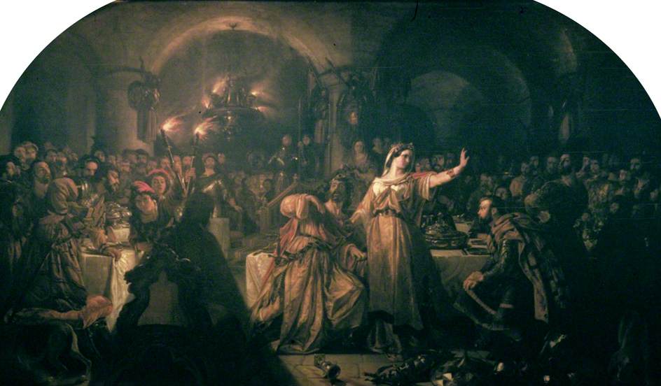 The Banquet Scene in Shakespeare's 'Macbeth', vintage artwork by Daniel Maclise, R.A., A3 (16x12") Poster Print
