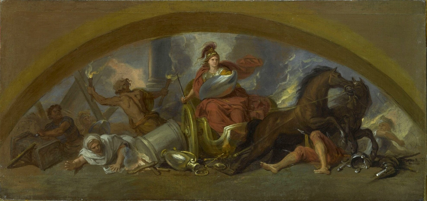 Bellona in Fury (small version), vintage artwork by Charles Le Brun, 12x8" (A4) Poster