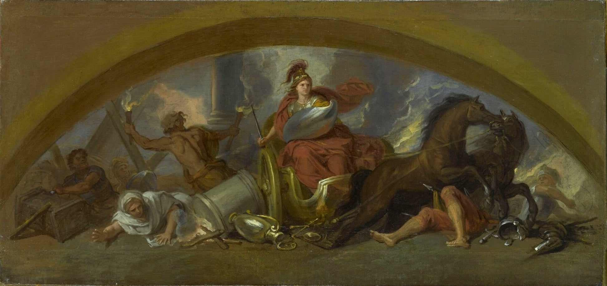 Bellona in Fury (small version), vintage artwork by Charles Le Brun, 12x8" (A4) Poster