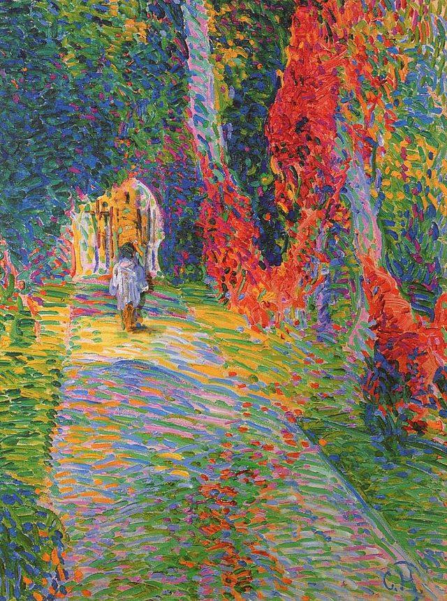 Park in Pretzfeld in Autumn, vintage artwork by Curt Herrmann, 12x8" (A4) Poster