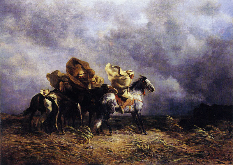 Windstorm on the Esparto Plains, vintage artwork by Eugène Fromentin, A3 (16x12") Poster Print