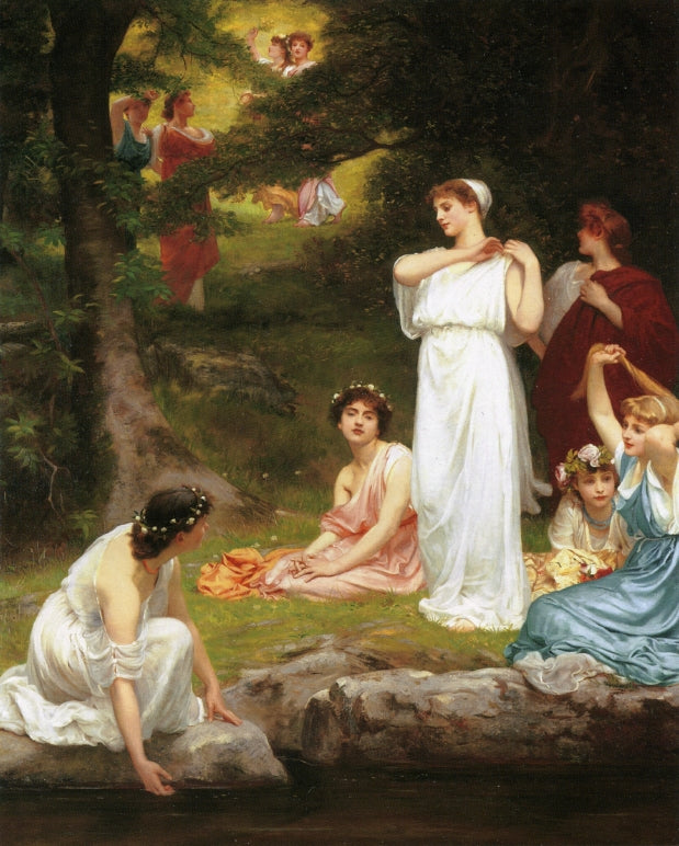 Joyous summer, pleasant it was when the woods were green, vintage artwork by Philip Hermogenes Calderon, 12x8" (A4) Poster