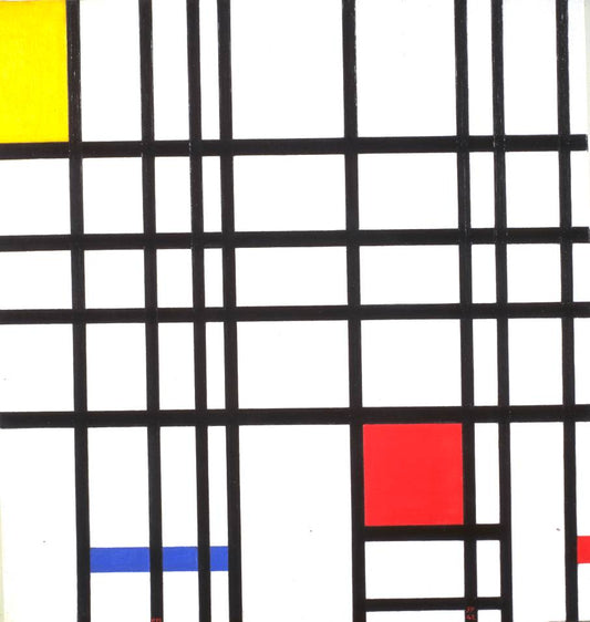 Composition with Yellow, Blue and Red, vintage artwork by Piet Mondriaan, 12x8" (A4) Poster