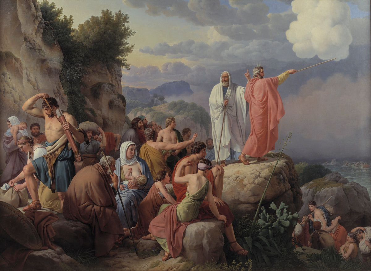The Israelites Resting after the Crossing of the Red Sea, vintage artwork by Christoffer Wilhelm Eckersberg, 12x8" (A4) Poster