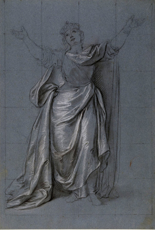 Allegory of France, vintage artwork by Charles-Antoine Coypel IV, 12x8" (A4) Poster