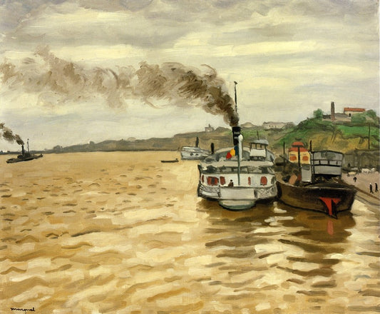 The Departure of the Courier at Galatz, vintage artwork by Albert Marquet, 12x8" (A4) Poster