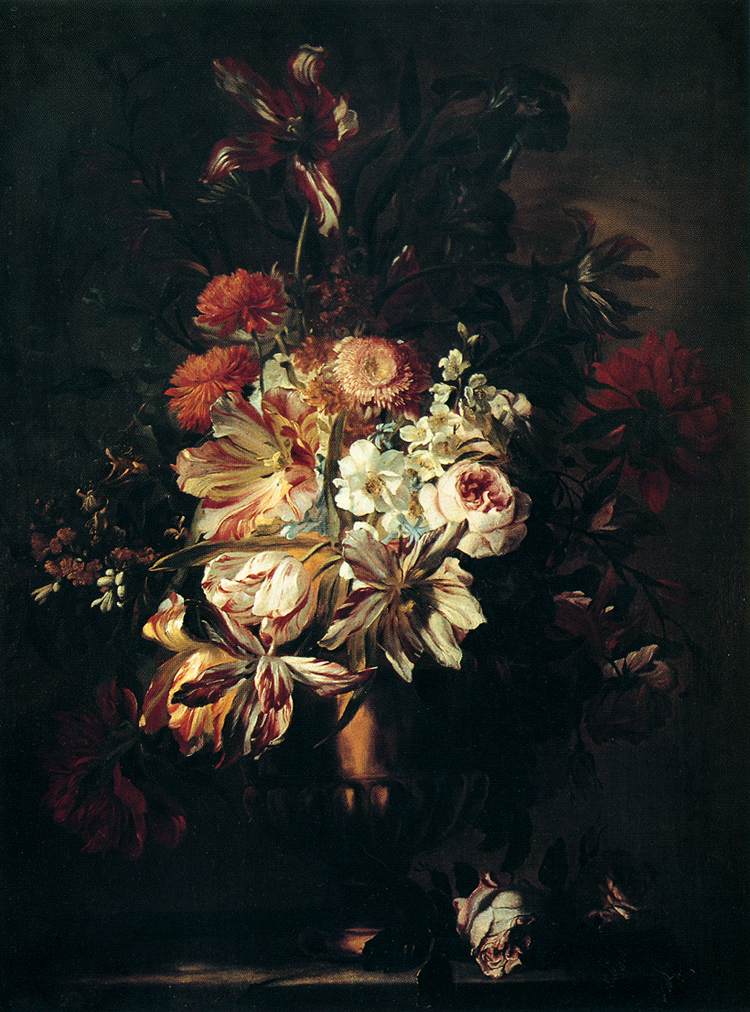 Flowers in a Bronze Vase, vintage artwork by Abraham Brueghel, 12x8" (A4) Poster