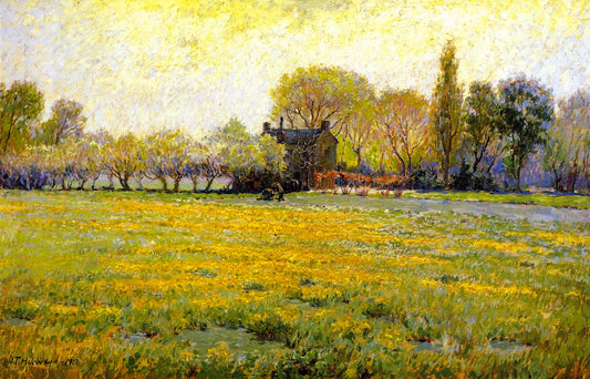 Dandelion Field, vintage artwork by James Taylor Harwood, 12x8" (A4) Poster