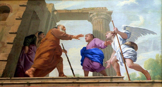 The Return of Tobias, vintage artwork by Eustache Le Sueur, 12x8" (A4) Poster
