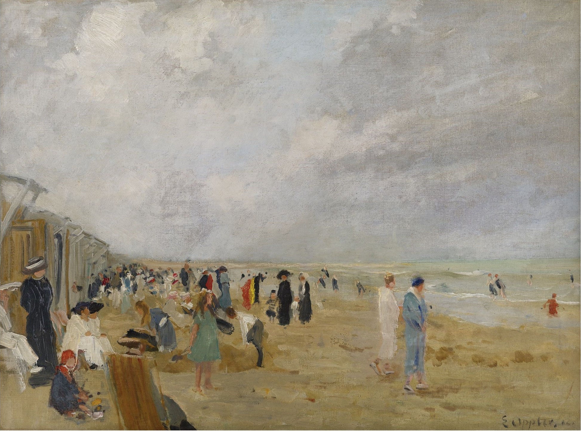 At the Beach by Ernst Oppler,A3(16x12")Poster