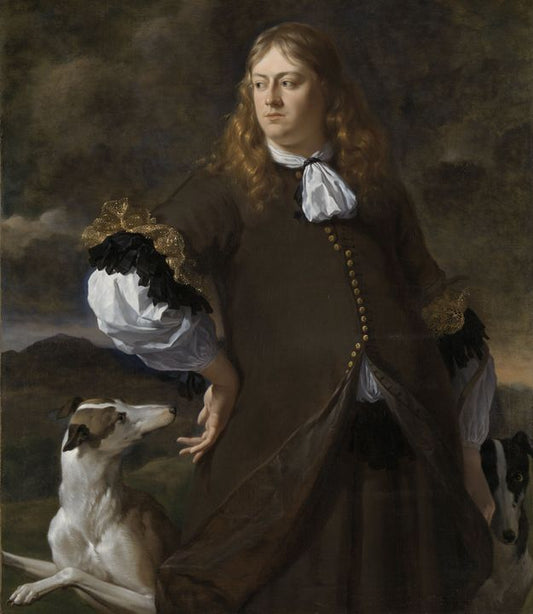 Portrait of Joan Reynst, Lord of Drakenstein and Vuursche, Captain of the Citizenry in 1672, vintage artwork by Carel Dujardin, 12x8" (A4) Poster