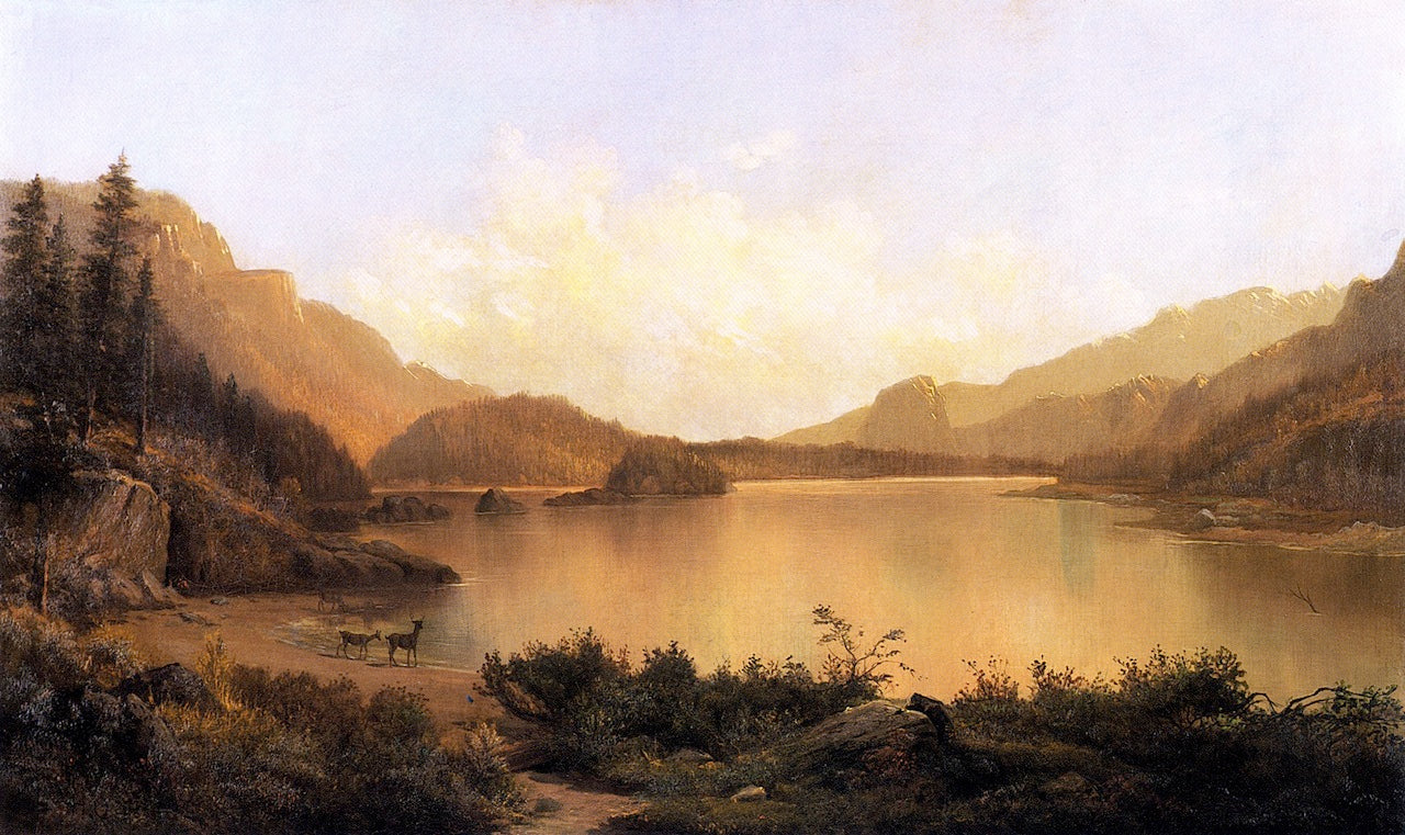 On the Columbia River, Oregon, vintage artwork by Harvey Otis Young, 12x8" (A4) Poster