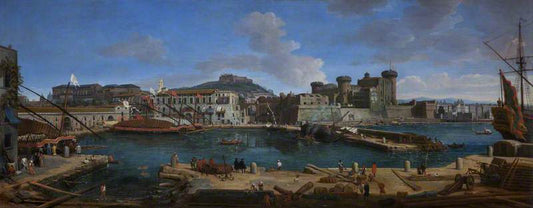 Port of Naples: La Darsena delle Galere, vintage artwork by Caspar van Wittel, 12x8" (A4) Poster