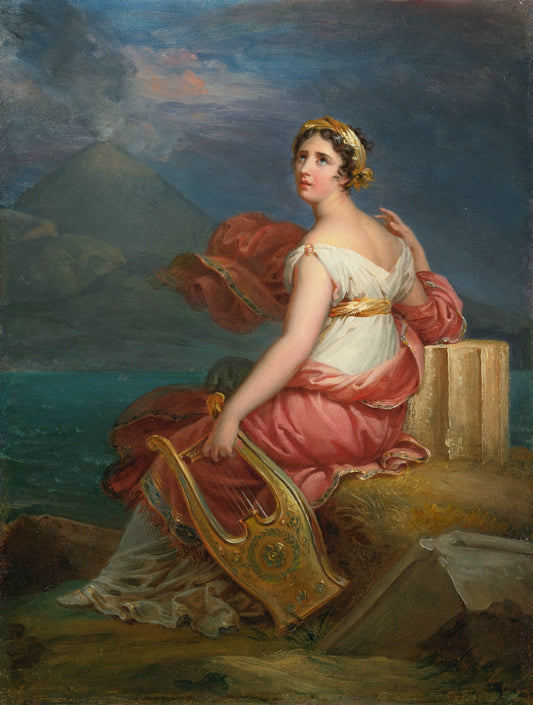 Corinne au Cap Misène, vintage artwork by François Gerard, 12x8" (A4) Poster