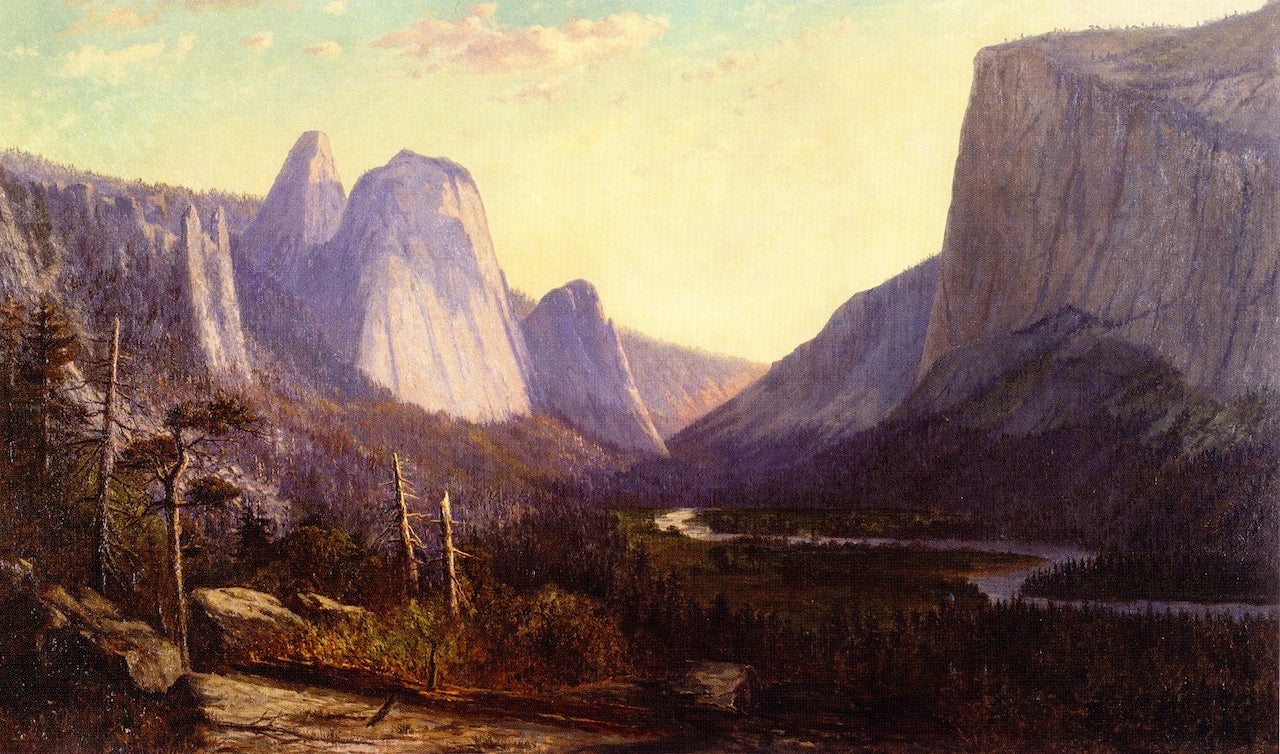 El Capitan and Cathedral Rocks, vintage artwork by Frank Henry Shapleigh, 12x8" (A4) Poster