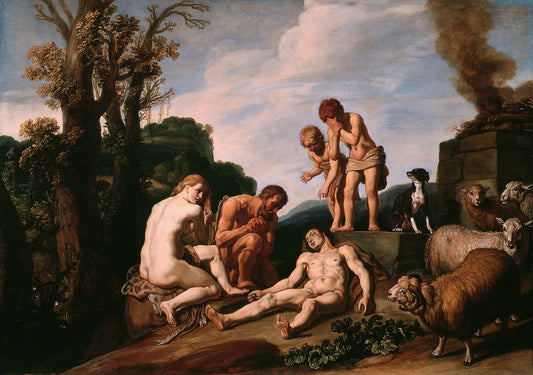 The Lamentation of Abel, vintage artwork by Pieter Lastman, 12x8" (A4) Poster