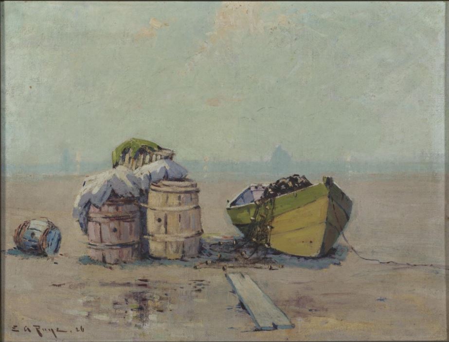 Dories at Swampscott, vintage artwork by Edward A. Page, 12x8" (A4) Poster