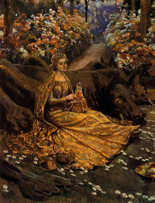 The Enchanted Princess, vintage artwork by Adolfo Lozano Sidro, 12x8" (A4) Poster