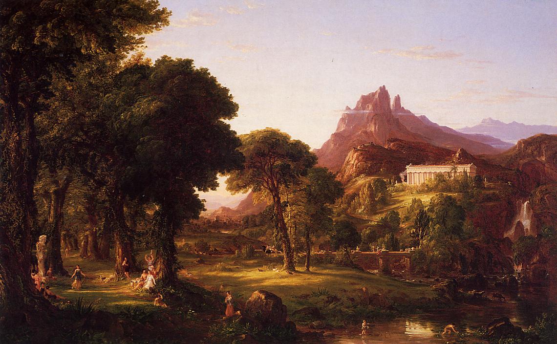 Dream of Arcadia, vintage artwork by Thomas Cole, A3 (16x12") Poster Print