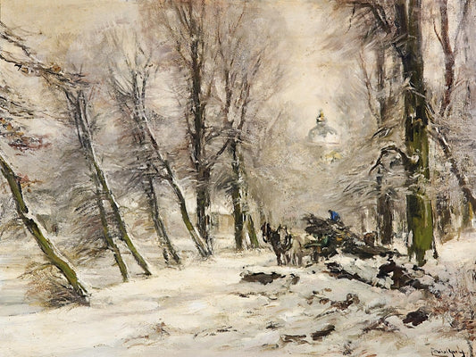 Winter in Castle Park, vintage artwork by Louis Apol, 12x8" (A4) Poster