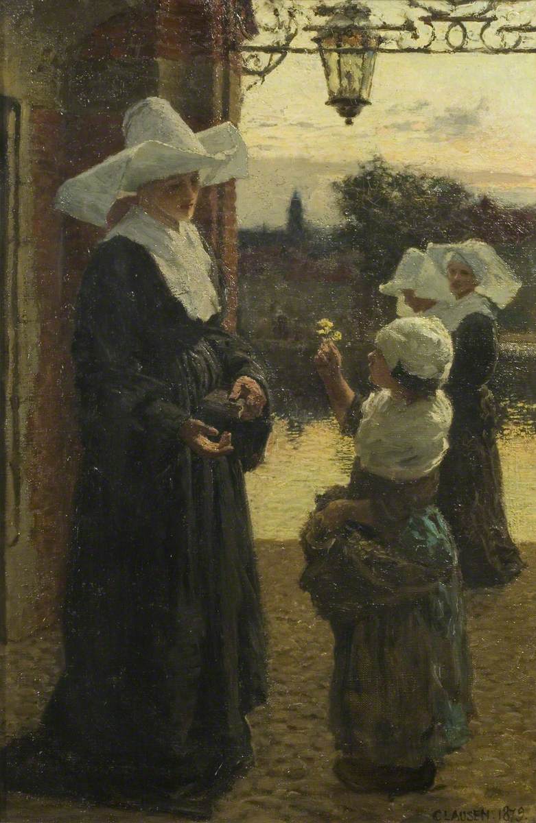 The Flower, vintage artwork by Sir George Clausen, R.A., R.W.S., R.I., 12x8" (A4) Poster