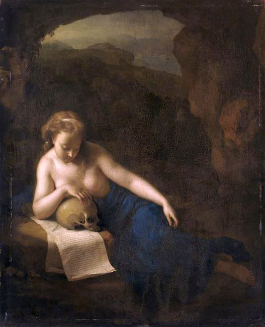 The Penitent Mary Magdalene, vintage artwork by Adriaen van der Werff, 12x8" (A4) Poster