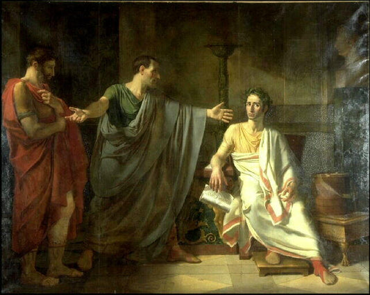 Caesar's clemency, vintage artwork by Abel de Pujol, 12x8" (A4) Poster