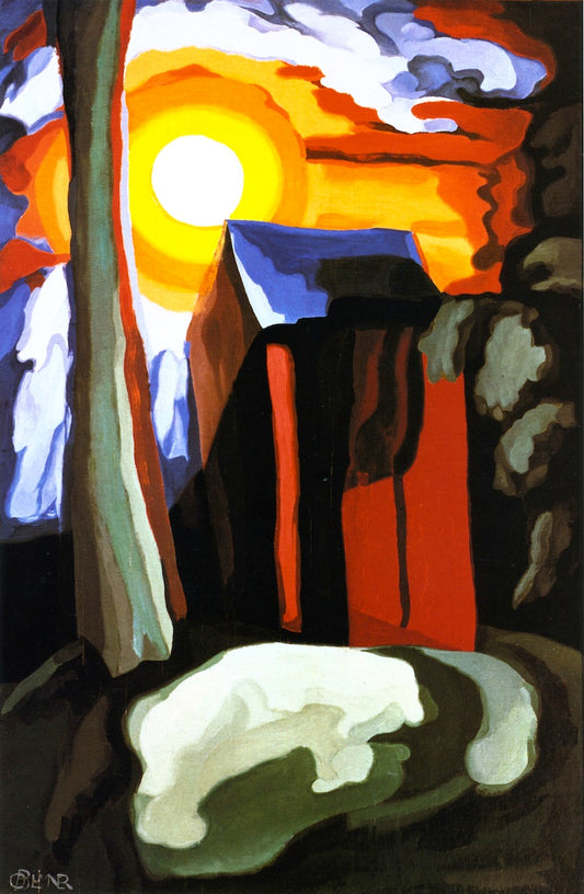 Moonshine Fantasy, vintage artwork by Oscar Bluemner, 12x8" (A4) Poster