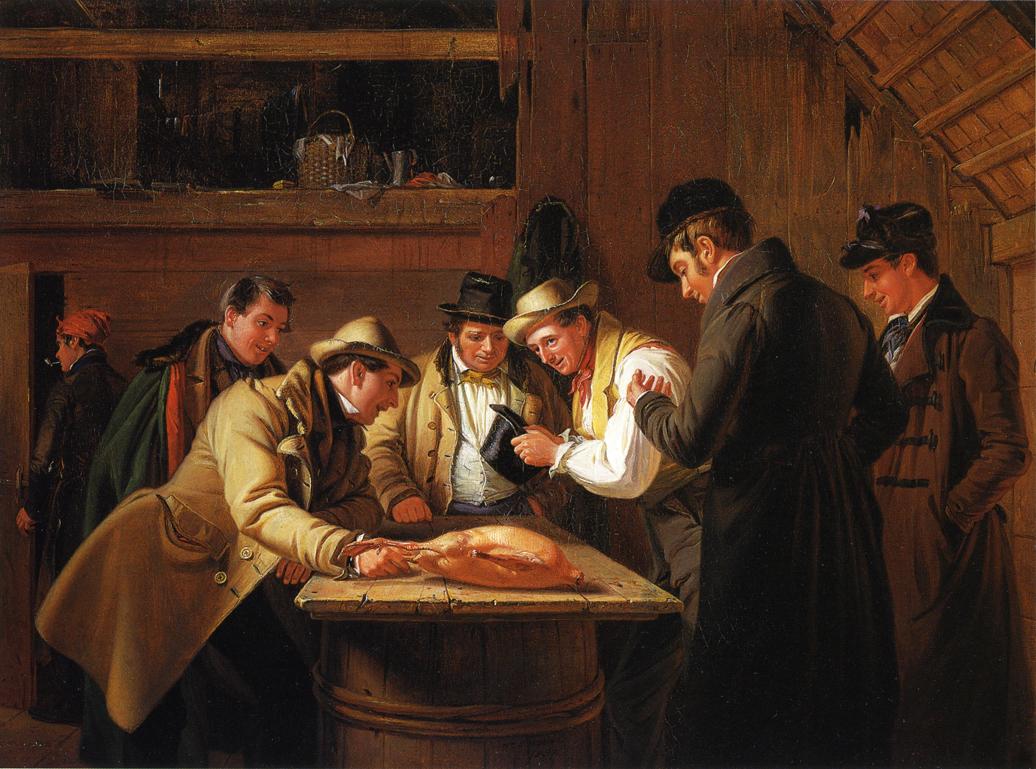 Raffling for the Goose, vintage artwork by William Sidney Mount, A3 (16x12") Poster Print