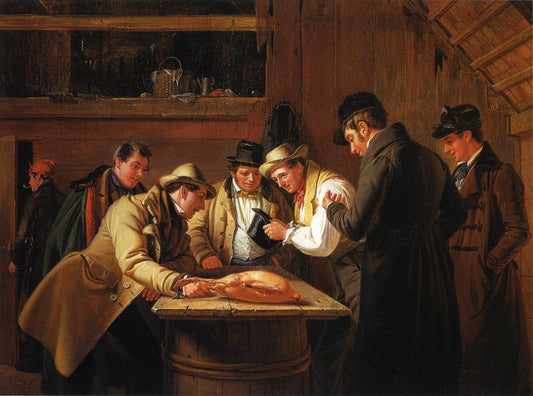 Raffling for the Goose, vintage artwork by William Sidney Mount, A3 (16x12") Poster Print