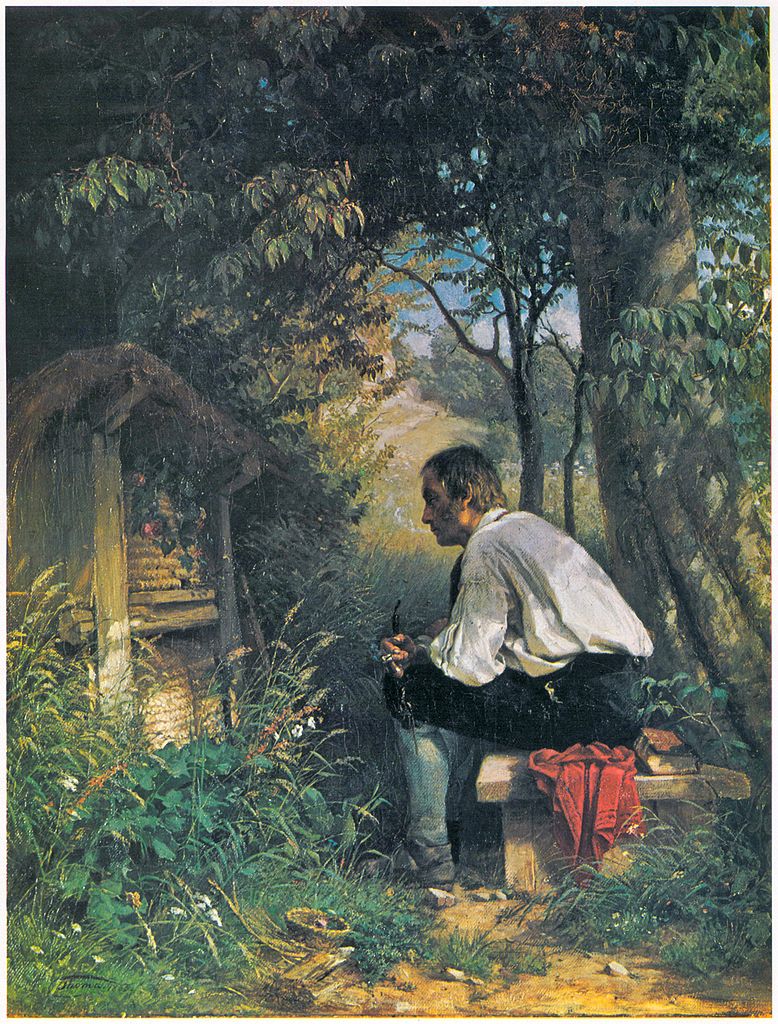 The beekeeper, vintage artwork by Hans Thoma, 12x8" (A4) Poster